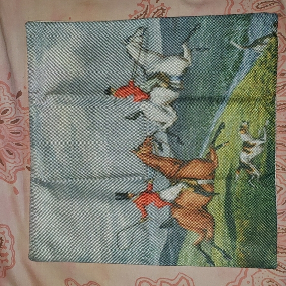English Rider Horse Pillow Cover River Hound Dog Pony Equestrian England Farm - Picture 4 of 13